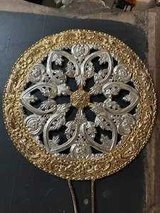 VINTAGE TWO TONE HALO / AUREOLA FOR ANTIQUE SANTOS OR OTHER RELIGIOUS FIGURE - Picture 1 of 5