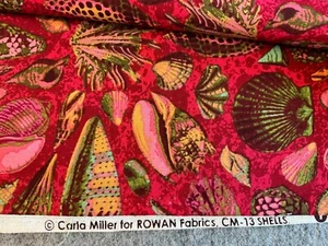Carla Miller for Rowan OOP Quilt Fabric Sea “Shells” Red BTHY - Picture 1 of 3