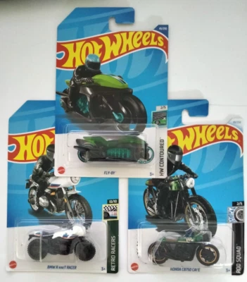 NEW ~ HOT WHEELS ~ FLY-BY BMW R NINE T RACER HONDA CB750 CAFE ~ MOTORBIKES - Image 1 of 4