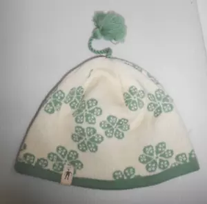 Smartwool 100% Merino Wool Green/Tan Beanie w/ Tassel Pom - One Size - Picture 1 of 4