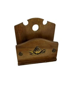Vintage Wooden Double Sided Napkin Letter Holder Gail Craft Metal Accents - Picture 1 of 6