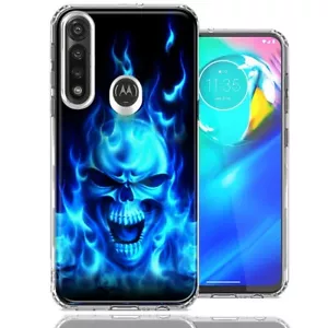Für Motorola Moto G Power Flammen Totenkopf Design Doppelschicht Handy Hülle Cover - Bild 1 von 1