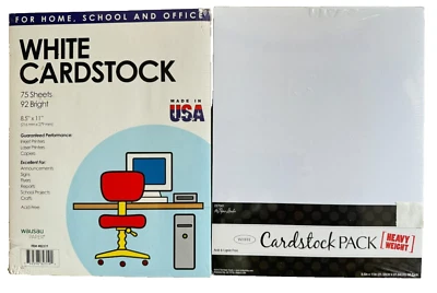 2-pk White Bright Cardstock Printer Paper 8.5" x 11" Heavy Weight 125 sheets - Image 1 of 4