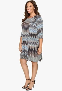 Karen Kane Dress Womens 0X (XL) 3/4 Sleeve Pullover Made in USA Orig. $138 - Bild 1 von 17