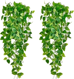 Fake Hanging Plants Vines(2Pcs) for Room Decor, Artificial Ivy Greenery Garlands - Picture 1 of 12