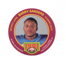 1991 King B BARRY SANDERS Detroit Lions Rare Disc Card Mint