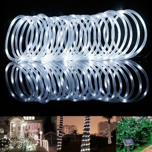 Solar LED String Lights Rope Tube Fairy Outdoor Garden Waterproof Camping Decor - Picture 1 of 25