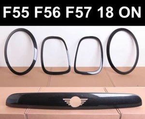 UK STOCK CARBON Effect Light Boot Trims for MINI Cooper S F55 F56 F57 JCW 18 ON - Picture 1 of 11