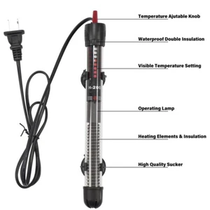1Pc Aquarium Heater Submersible Fish Tank Adjustable 100W Watts - Picture 1 of 15