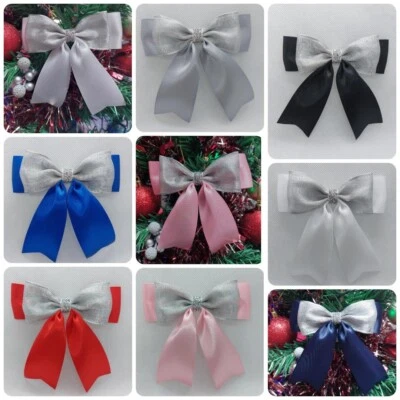 ADRIJAS BOWTIQUE 5 x Christmas tree bows Hanging Bowknot Decoration Wreath Bow Gift Wrapping