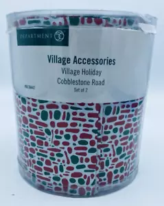 Department 56 Village Holiday #56.56447 Cobblestone Road Vintage 1999 Set of 2 - Picture 1 of 6