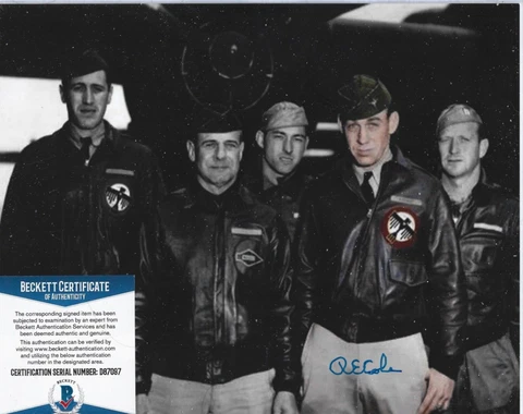 R.E. Richard Cole signed Doolittle Raiders WWII Crew 8x10 Photo Autographed BAS Cover