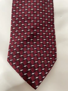 Cravatta collo Roberto Villini Collezione 100% seta righe rosse 58” X 3,75” - Foto 1 di 9