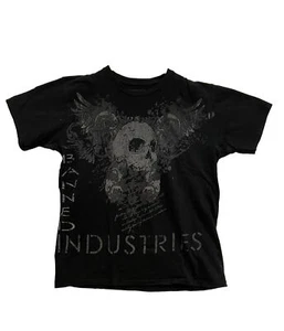 RARE Y2KT-Shirt By ‘Banned Industries Clothing’ Winged Skull Distressed Size L - Picture 1 of 11
