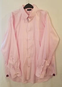 LINCS DC & Co PINK GROSGRAIN NAVY RED  BUTTON DOWN 100% COTTON SHIRT SIZE XL - Picture 1 of 3
