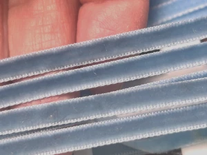 vintage rayon 3/16" velvet 5mm ribbon nantucket blue 3yds made in Switzerland - Picture 1 of 4