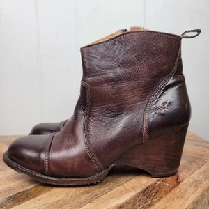 Bed Stu Womens 9.5 Yell Boot Ankle Zipper Brown Boho Western Leather Cobbler - Picture 1 of 10