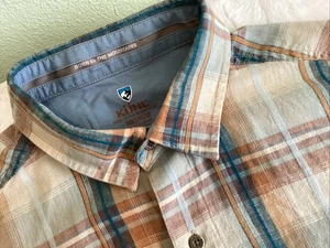 Kuhl Herren kariertes Button Down Kurzarm Leinenmischung Cabin Core Hemd Gr. Medium - Bild 1 von 8
