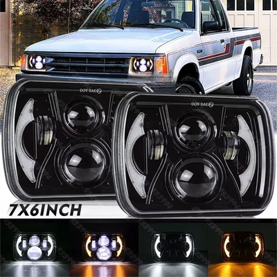 Par de faros LED 5x7'' 7X6" Halo DRL para Mazda B2200 B2600 RX-7 Foto 1 de 4