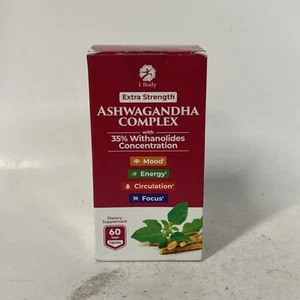 1 Body Ashwagandha Complex 60 Ct with Shoden Stress Relief Focus Exp 08/26 - Picture 1 of 5