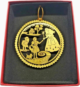 Wizard of Oz Brass Ornament Follow the Yellow Brick Road Dorothy Toto Munchkin - Picture 1 of 6