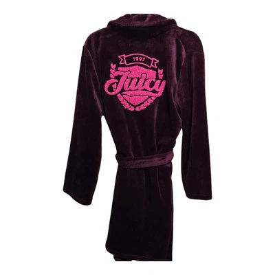Juicy Couture Plush Robe Women's Size Large Purple Pink Logo Embroidered NWT - Image 1 of 4