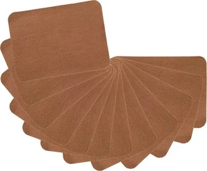 12 Pieces Premium Quality Fabric Iron-on Patches, Strong Glue, 100% Brown  - Picture 1 of 6
