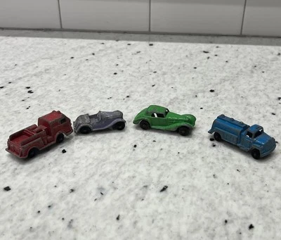 Junkyard Lot Of 4 Vintage Tootsie Toy Cars Trucks Made In The USA Used Condition - Image 1 of 4