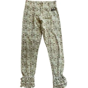 Matilda Jane You & Me Minny Leggings Sz.8 2011 Vintage Floral Ruffle Cuff Pants - Picture 1 of 9