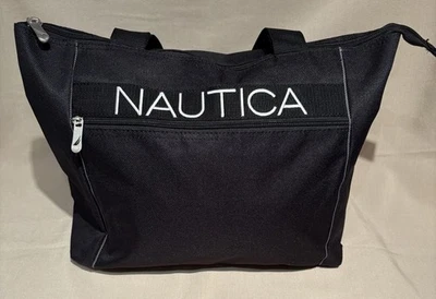 Nautica Tote Bag Shoulder Bag Black & White Zip Closure 14” X 12” X 6” - Image 1 of 4