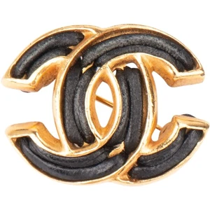 Chanel Mini Leather String Brooch Coco CC Brosche Anstecker Anhänger Pin - Bild 1 von 2