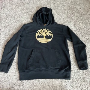 Black And Yellow Timberland Tree Logo Pullover Hoodie Outdoor Youth Large 14/16 - Picture 1 of 6