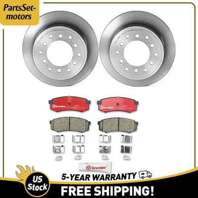 Rear Brembo Brake Rotors & Ceramic Brake Pads Set Set For 2003-2009 Lexus GX470 - Image 1 of 2
