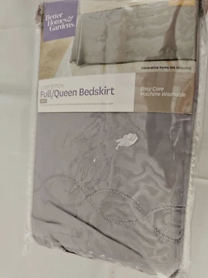 BED SKIRT Size FULL / QUEEN NEW NWT GRAY Color 60X80X14 BH&G - Image 1 of 4