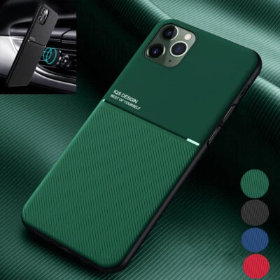For iPhone 16 15 14 13 Pro Max 12 11 XR X 8 7 Plus Leather Metal Hard Case Cover - Image 1 of 4
