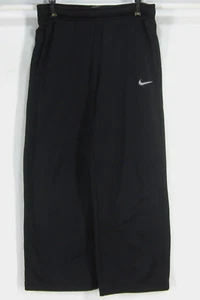 NIKE YOUTH THERMA-FIT UNISEX (M) W26 L24 THICK BLACK FLEECE SWEATPANTS POCKETS - Picture 1 of 10