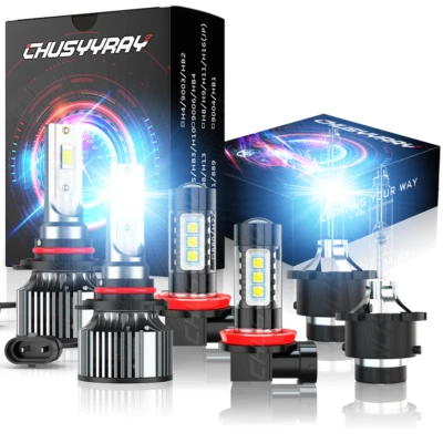 适用于英菲尼迪 M35 2006 - 2010 HID/LED 车头灯高/低光束 + 雾灯灯泡套件 — 第 1/4 张图片