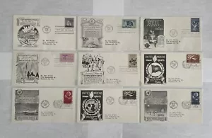 1957 Lot A of 9 US FDC First Day Covers US Air Mail Good Condition - Bild 1 von 2