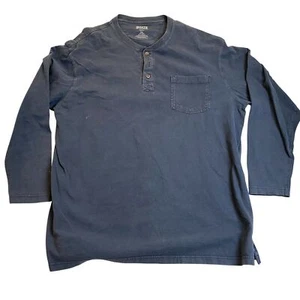Duluth Mens Henley Shirt 2XL Navy Long Sleeve Cotton Casual Workwear - Picture 1 of 8