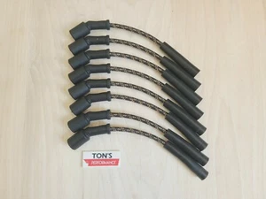Vintage Cloth LS Spark Plug Wire Set 8mm LS1 LS2 LS3 LS6 Camaro Corvette BK OR - Picture 1 of 4