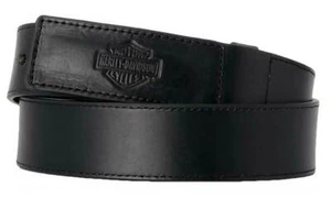 Harley-Davidson Men's Tool Master Bar & Shield Genuine Leather Belt - Black - Picture 1 of 2