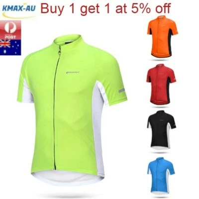 Mens Bicycle Cycling Bike Sports Jersey Short Sleeve Tops Shirt Quick Dry - image 1 of 4