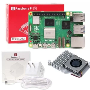 Raspberry Pi 5 2/4/8/16GB Starter Kit - Official Active Cooler, 27W USB-C PSU - Picture 1 of 9