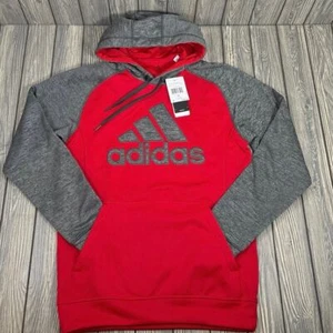 adidas climawarm Hoodie Men Sz S Red Gray Athletic Casual Georgia Sports Outdoor - Picture 1 of 6