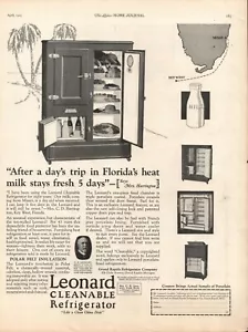 Refrigerador Leonard - bebida de uva Welch - 1925 - anuncio de revista de 2 caras - Imagen 1 de 2