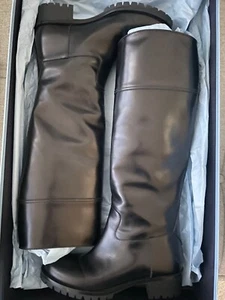 Worn Once Prada Black Leather Riding Boot 40mm 38.5 8 $1150 - Picture 1 of 10