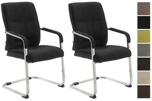 2er Set Freischwinger XXL Anubis gepolsterte Sitzfläche Metallgestell Armlehne - Bild 1 von 8