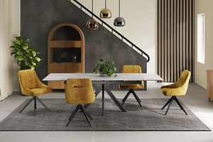 Maven Ceramic Pearla Grey 160-200-240cm Extending Dining Table Set - Picture 1 of 15