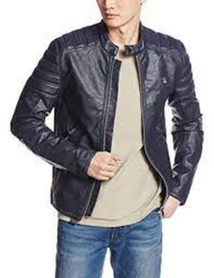 $895 Designer Rare G-STAR RAW Men's MFD Button/Zipper Biker Leather Jacket M - Image 1 of 4