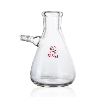 125ml Glass Filter Suction Flask,Lab Chemistry Filtration Bottle,Heavy Wall - Image 1 of 4